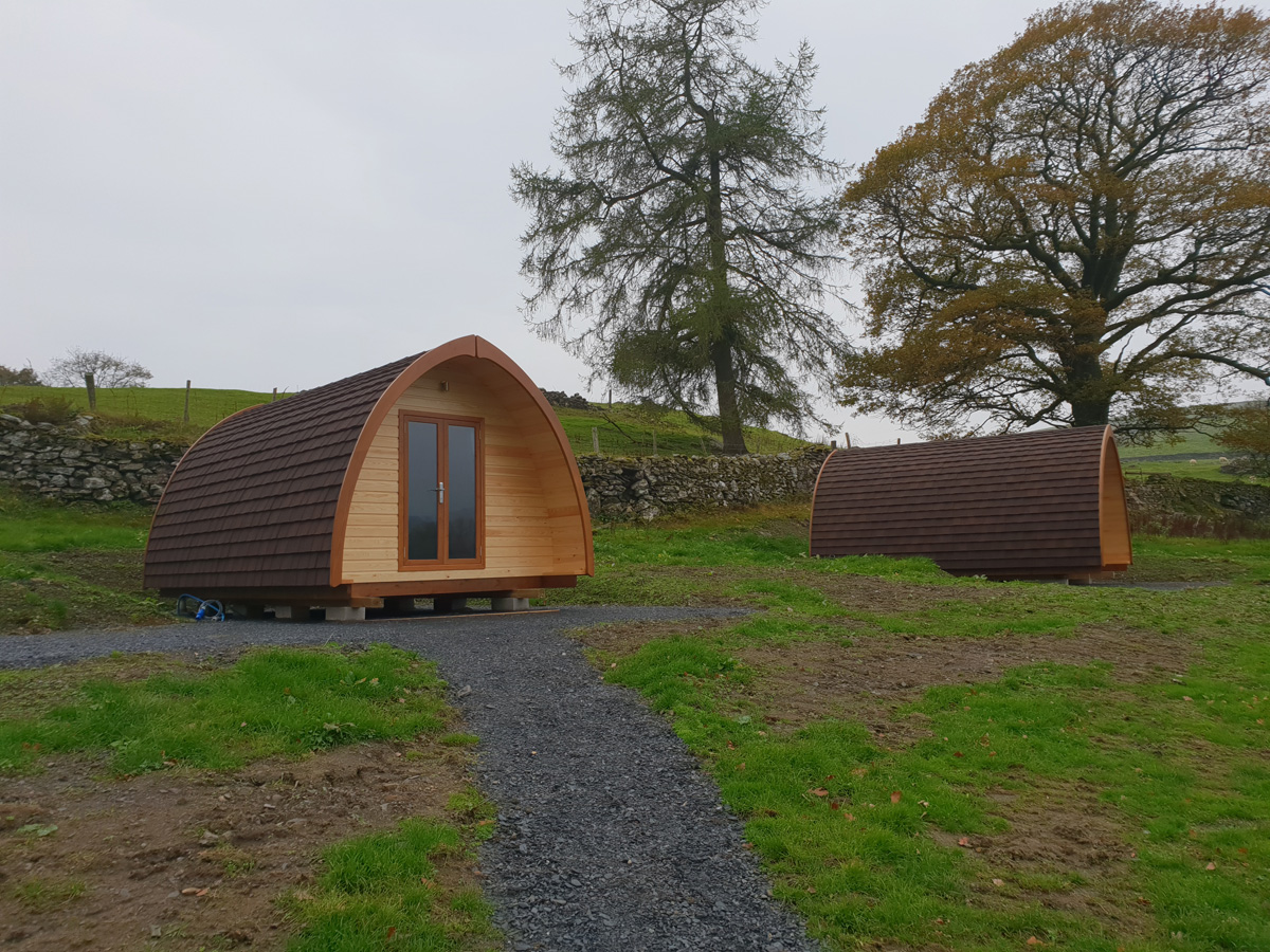 Installation of 4 camping pods with 100m Cable runs across Farm land